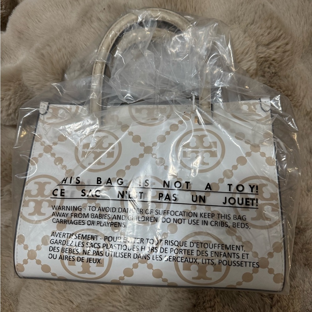 Tory Burch Cream and Brown Tote